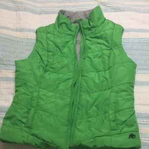 Aeropostale green, zip up, puffy vest size M